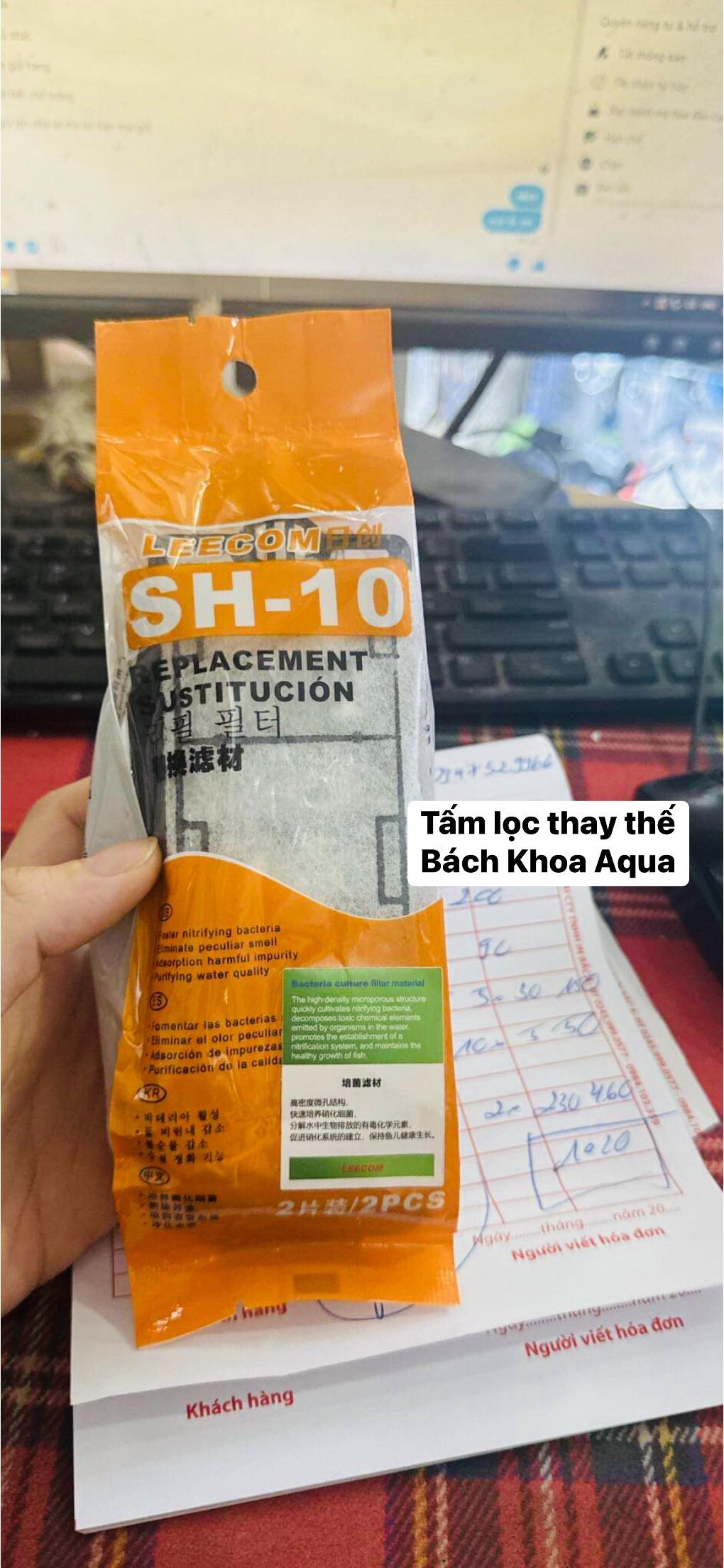 Miếng lọc thay thế cho lọc thác Leecom